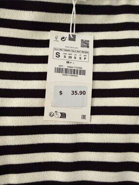 Zara Black and White Striped Skirt